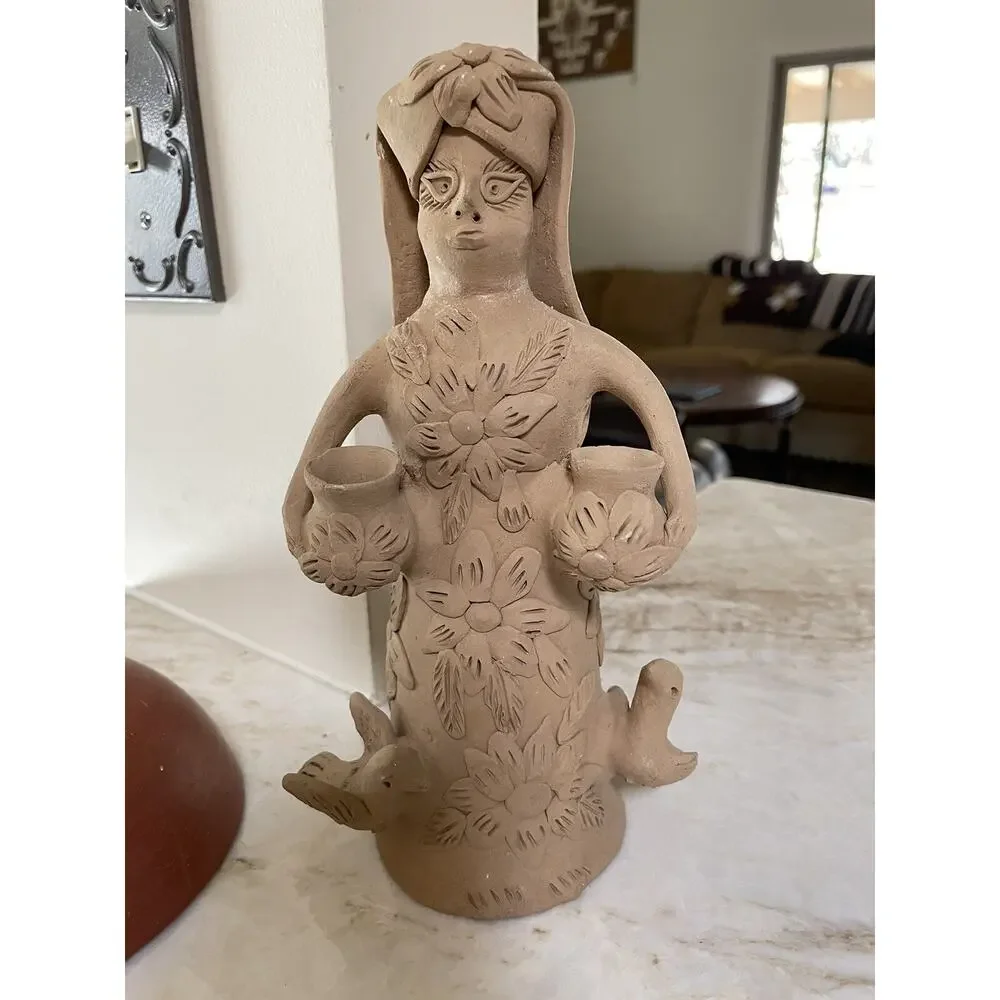 Theodora Blanco Style Oaxaca Clay Figurine Of Frida.